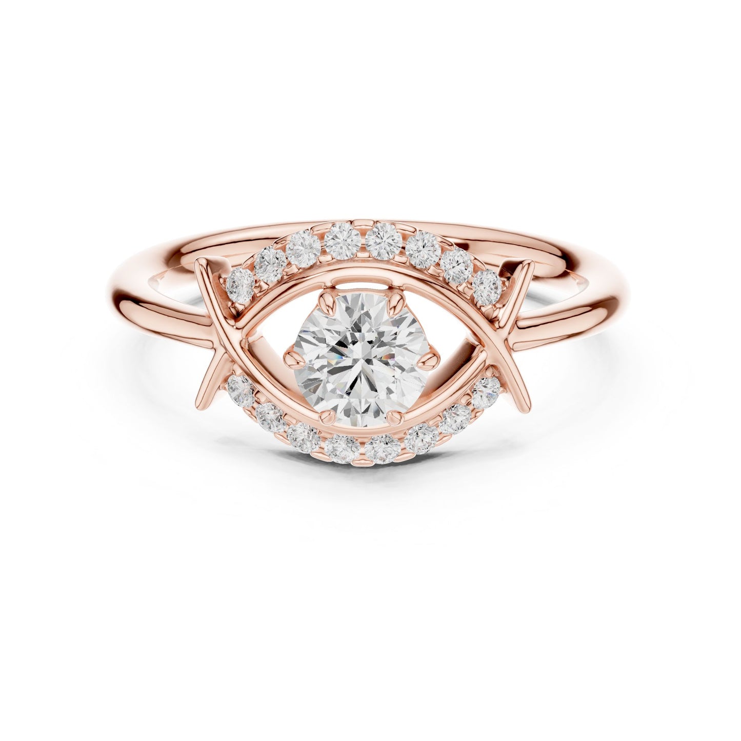 Round Lab Grown Diamond Bypass Engagement Ring