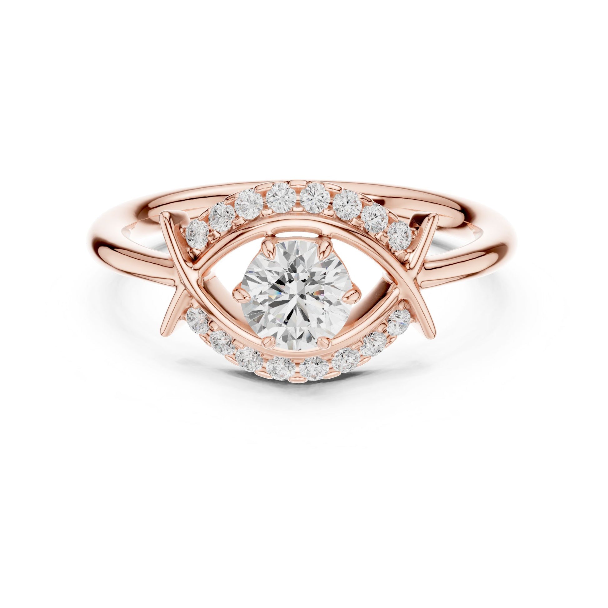Round Lab Grown Diamond Bypass Engagement Ring
