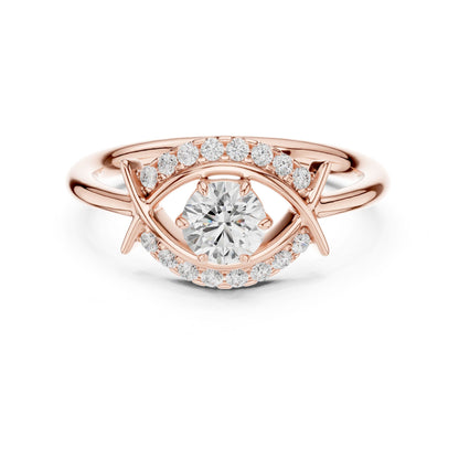 Round Lab Grown Diamond Bypass Engagement Ring