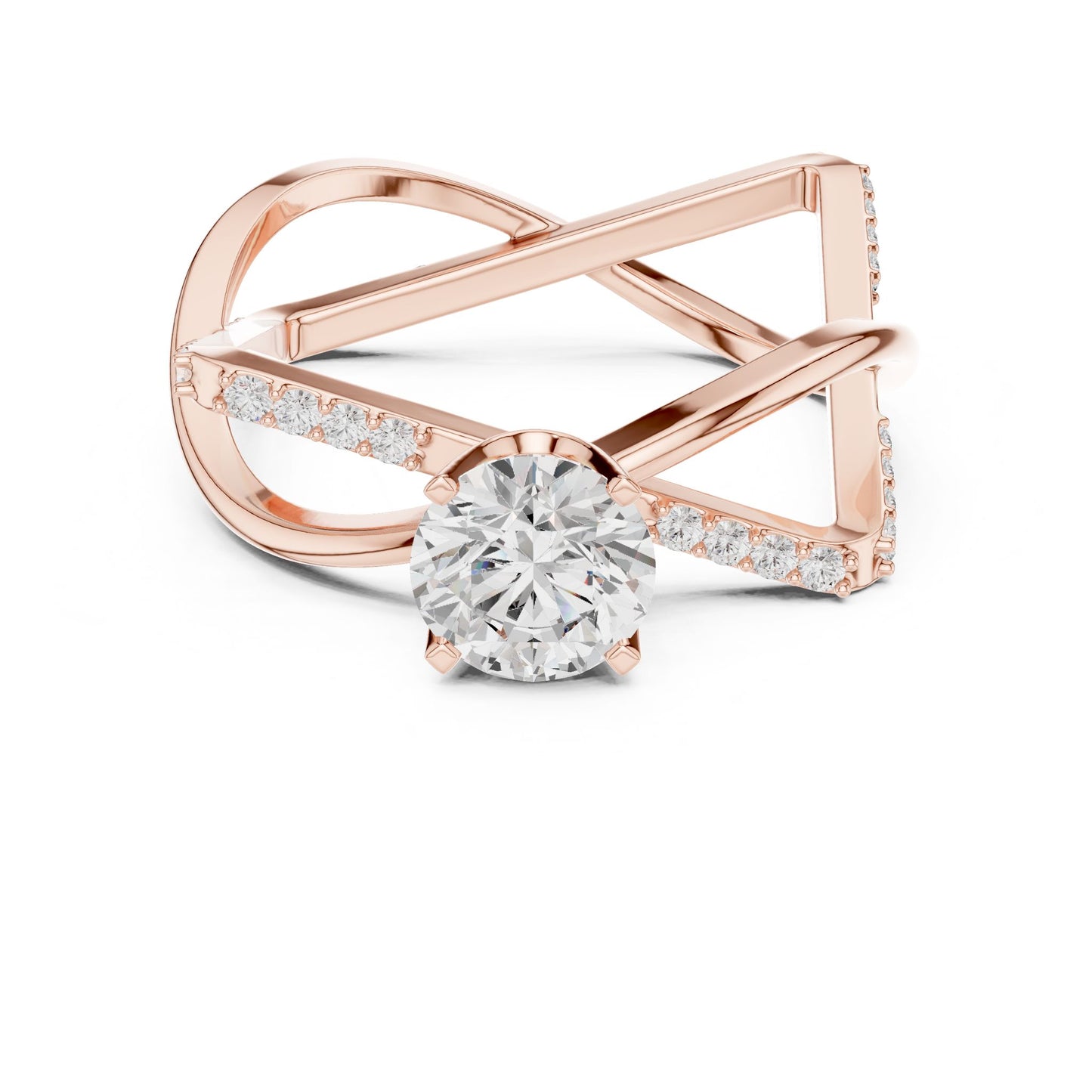 Women's Round Lab Grown Diamond Bypass Ring
