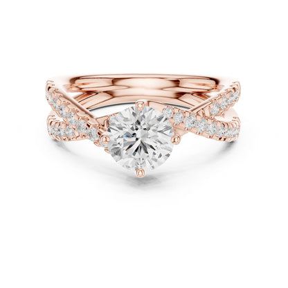 Round Lab Grown Diamond Bypass Engagement Ring