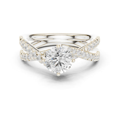 Round Lab Grown Diamond Bypass Engagement Ring