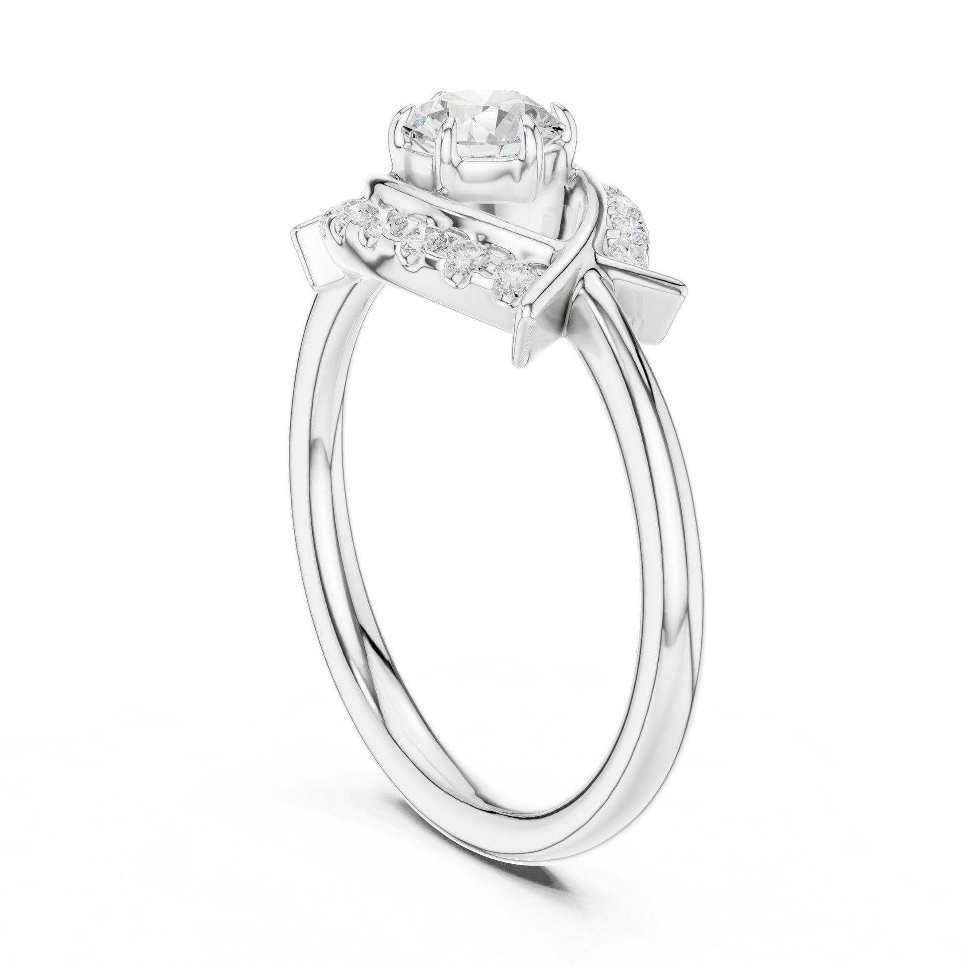 Round Lab Grown Diamond Bypass Engagement Ring