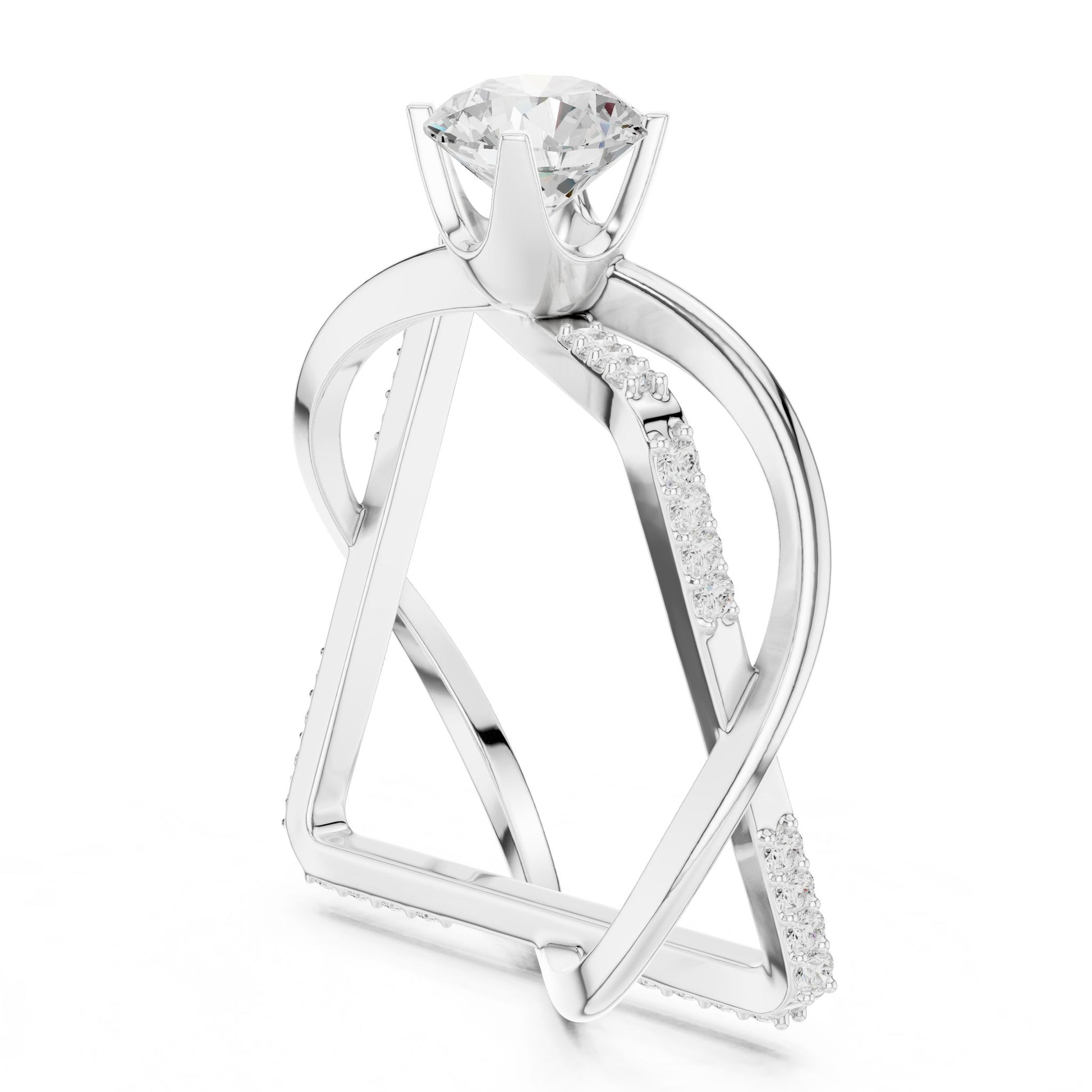 Women's Round Lab Grown Diamond Bypass Ring