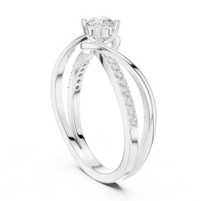 Women's Round Lab Grown Diamond Bypass Ring