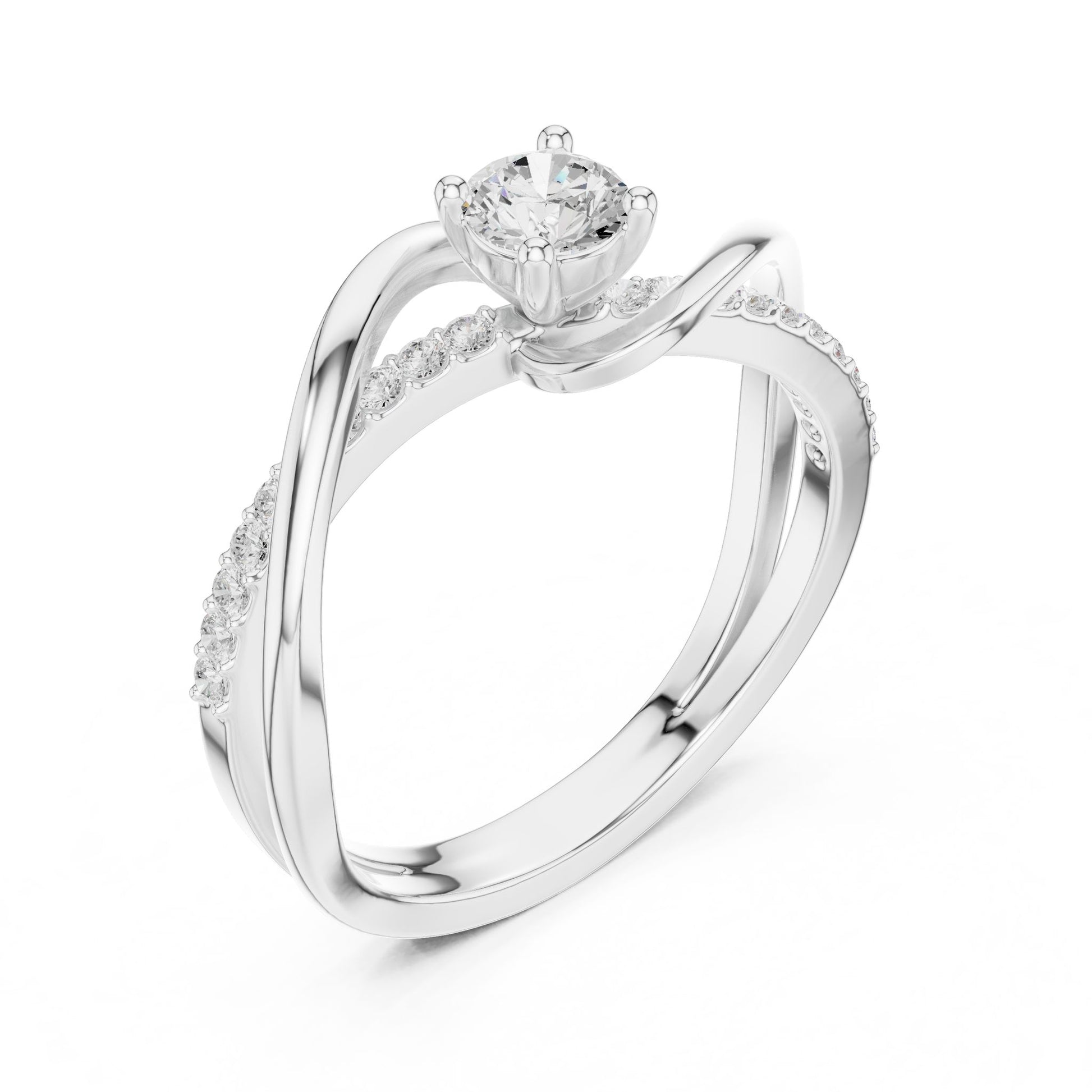 Women's Round Lab Grown Diamond Bypass Ring