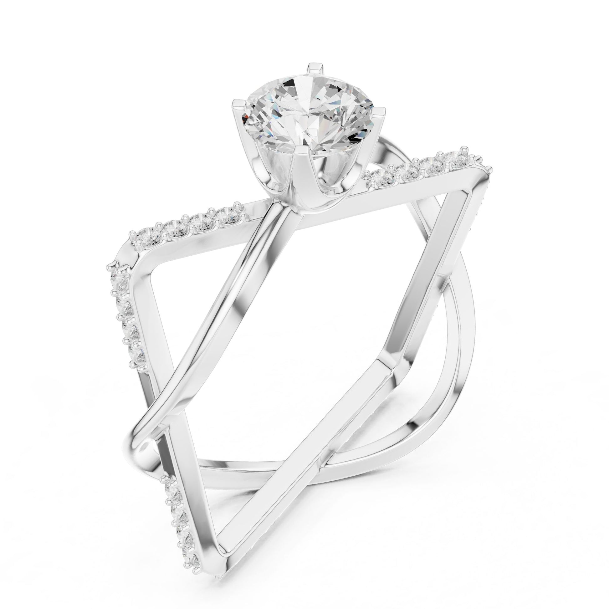 Women's Round Lab Grown Diamond Bypass Ring