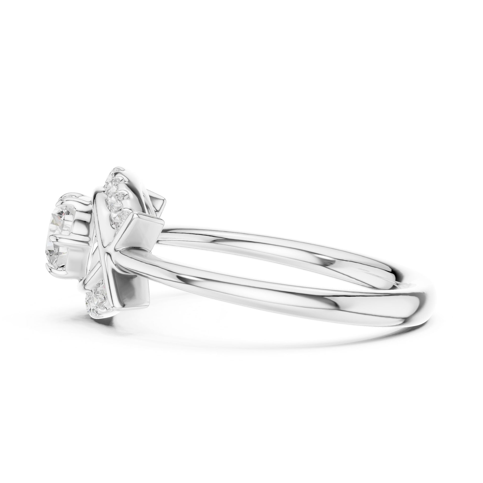Round Lab Grown Diamond Bypass Engagement Ring