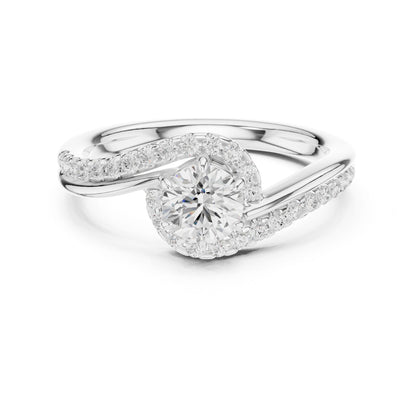 Round Lab Grown Diamond Bypass Engagement Ring