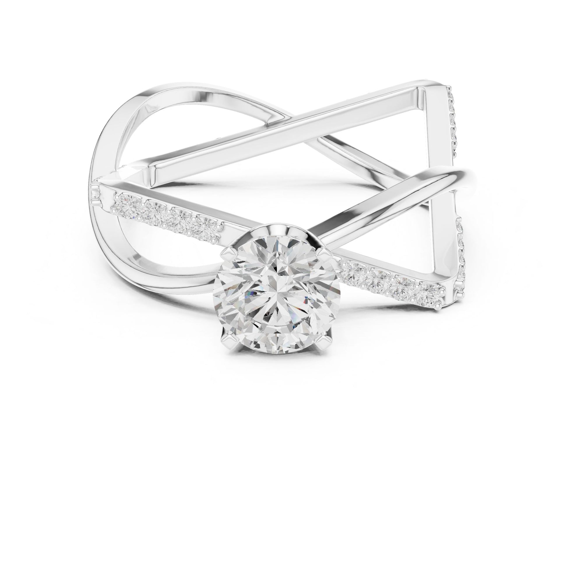 Women's Round Lab Grown Diamond Bypass Ring