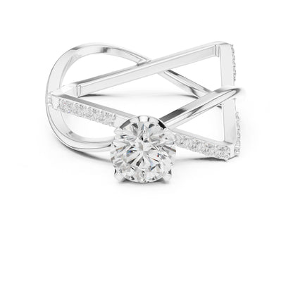 Women's Round Lab Grown Diamond Bypass Ring
