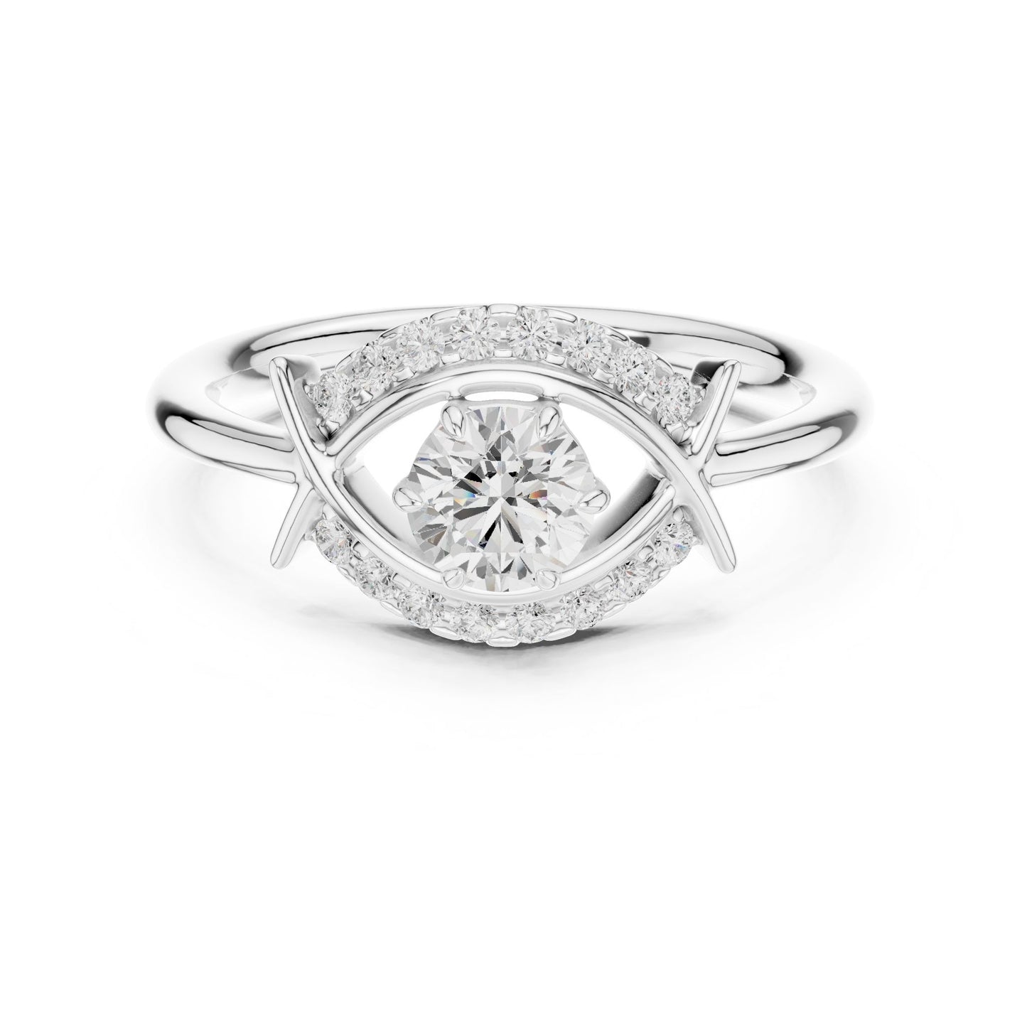 Round Lab Grown Diamond Bypass Engagement Ring