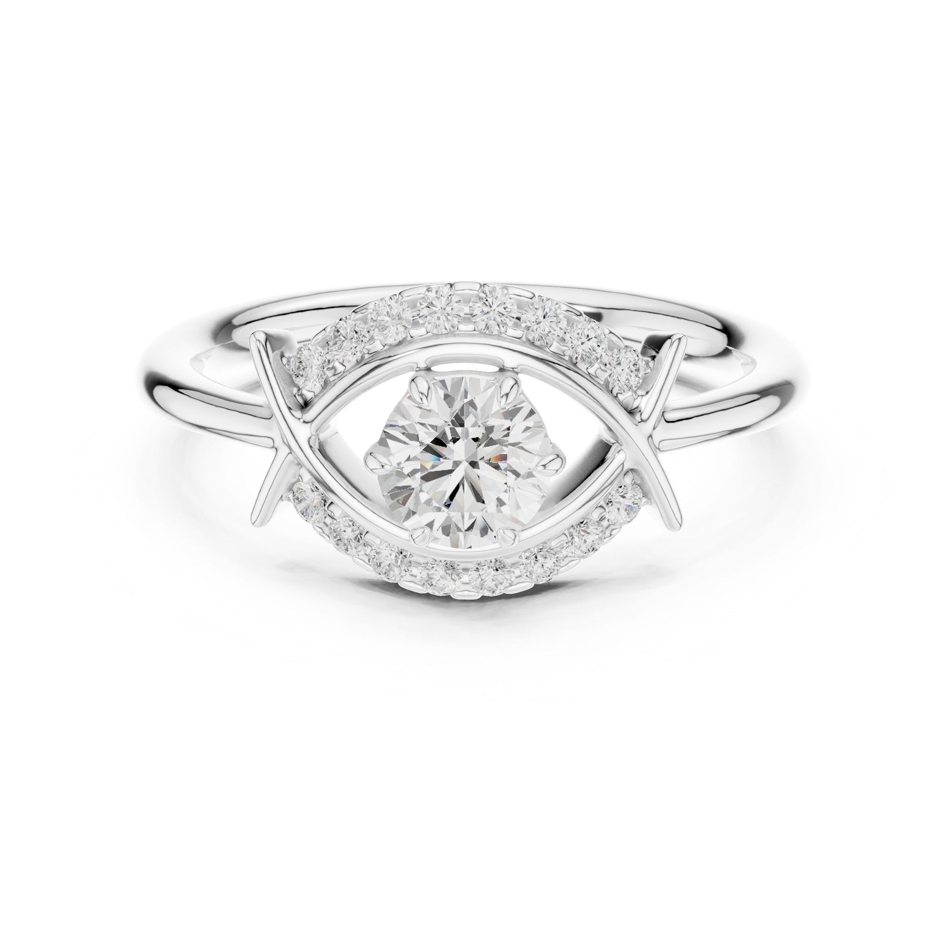 Round Lab Grown Diamond Bypass Engagement Ring