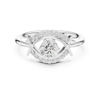 Round Lab Grown Diamond Bypass Engagement Ring
