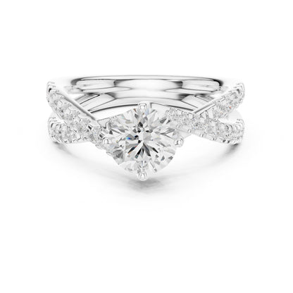 Round Lab Grown Diamond Bypass Engagement Ring