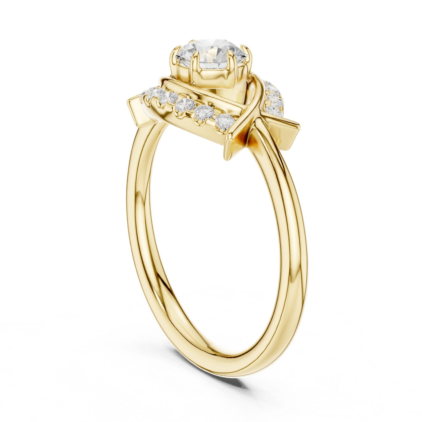Round Lab Grown Diamond Bypass Engagement Ring