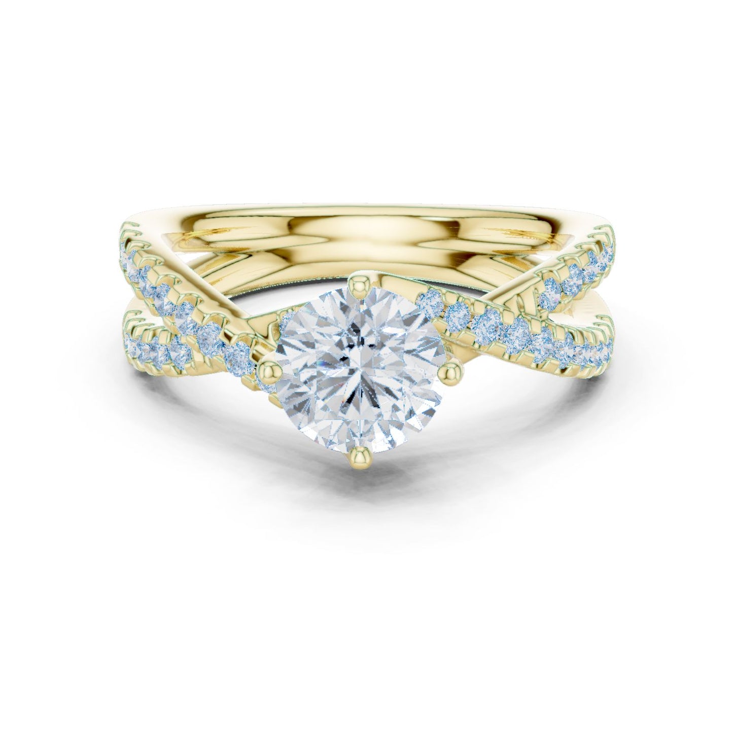 Round Lab Grown Diamond Bypass Engagement Ring