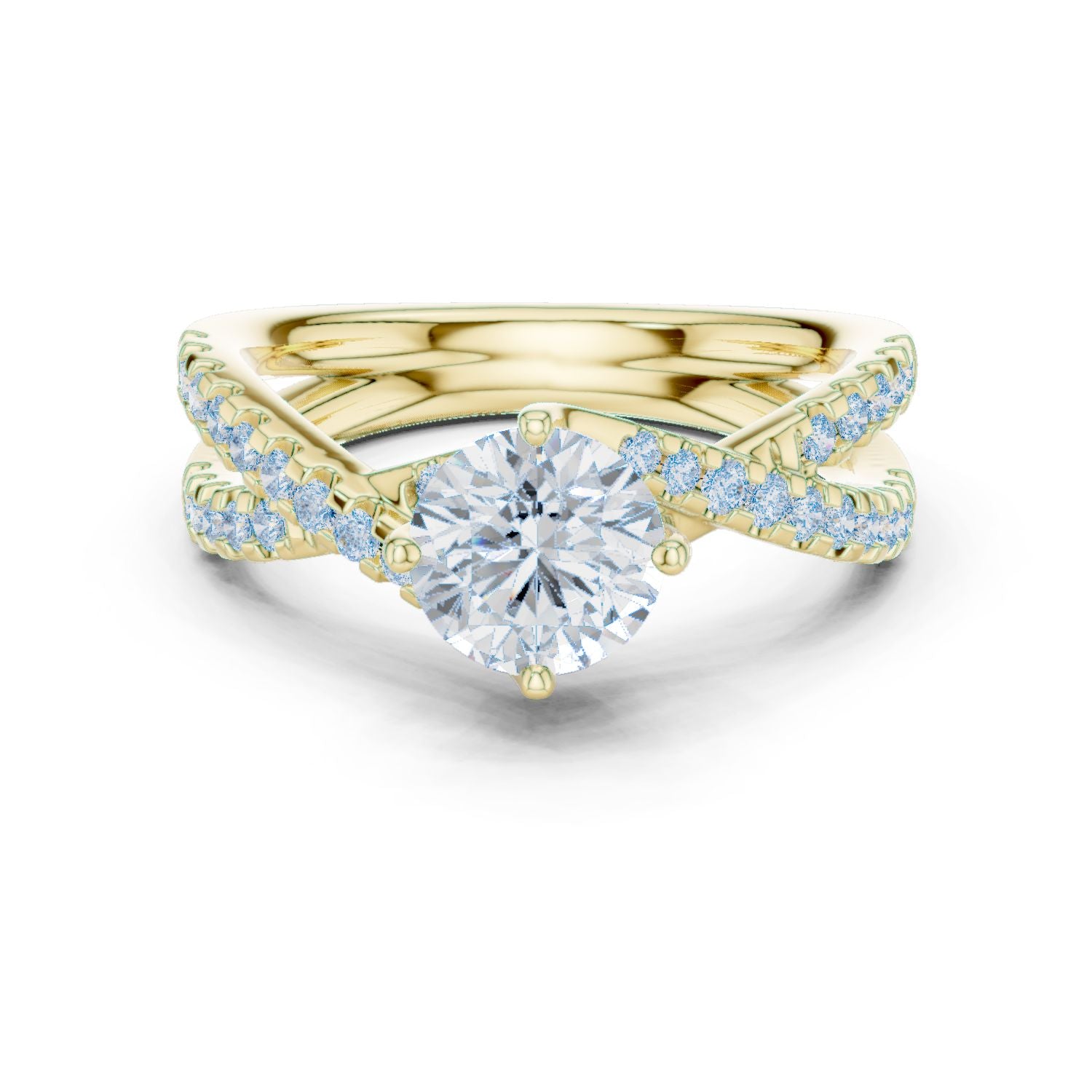Round Lab Grown Diamond Bypass Engagement Ring
