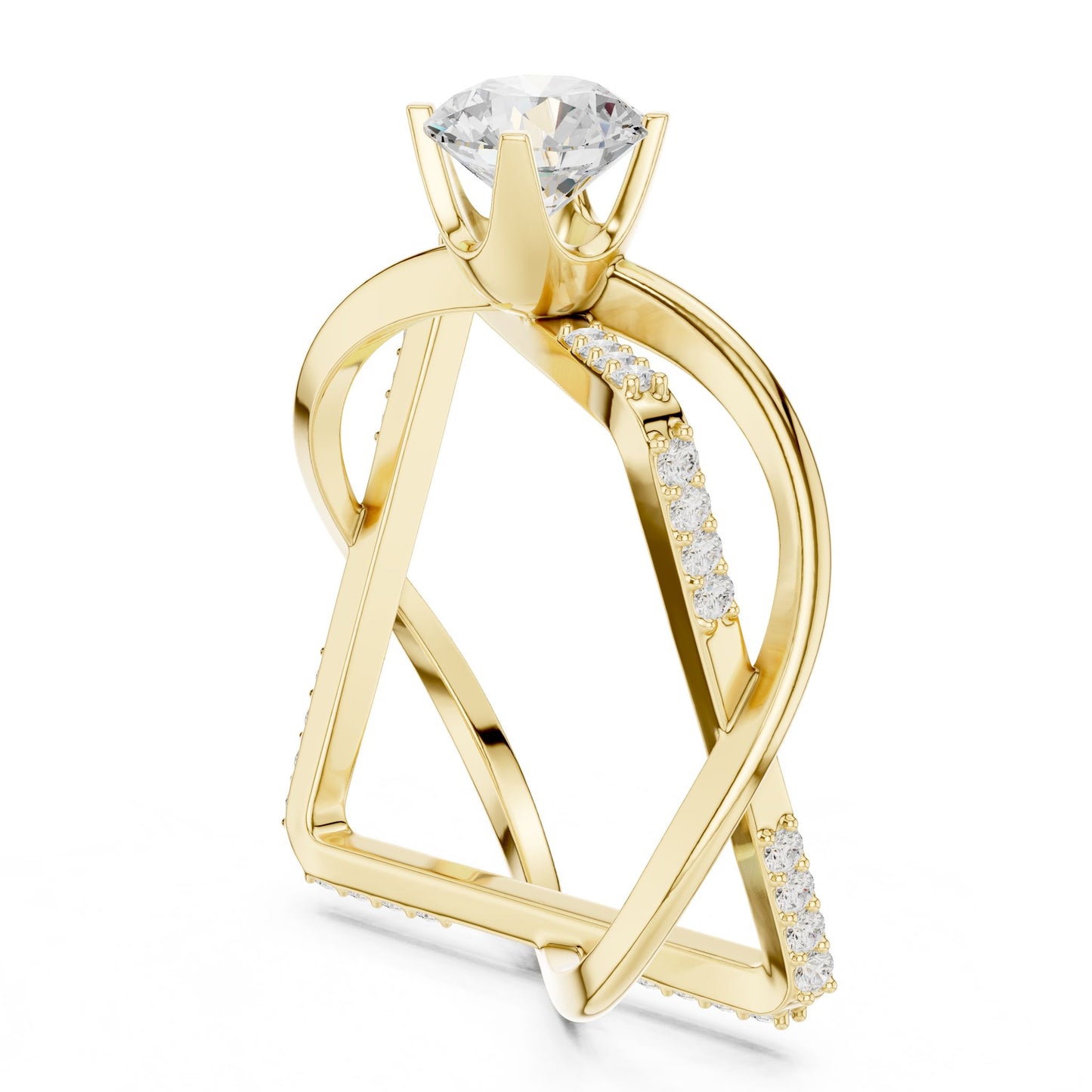 Women's Round Lab Grown Diamond Bypass Ring