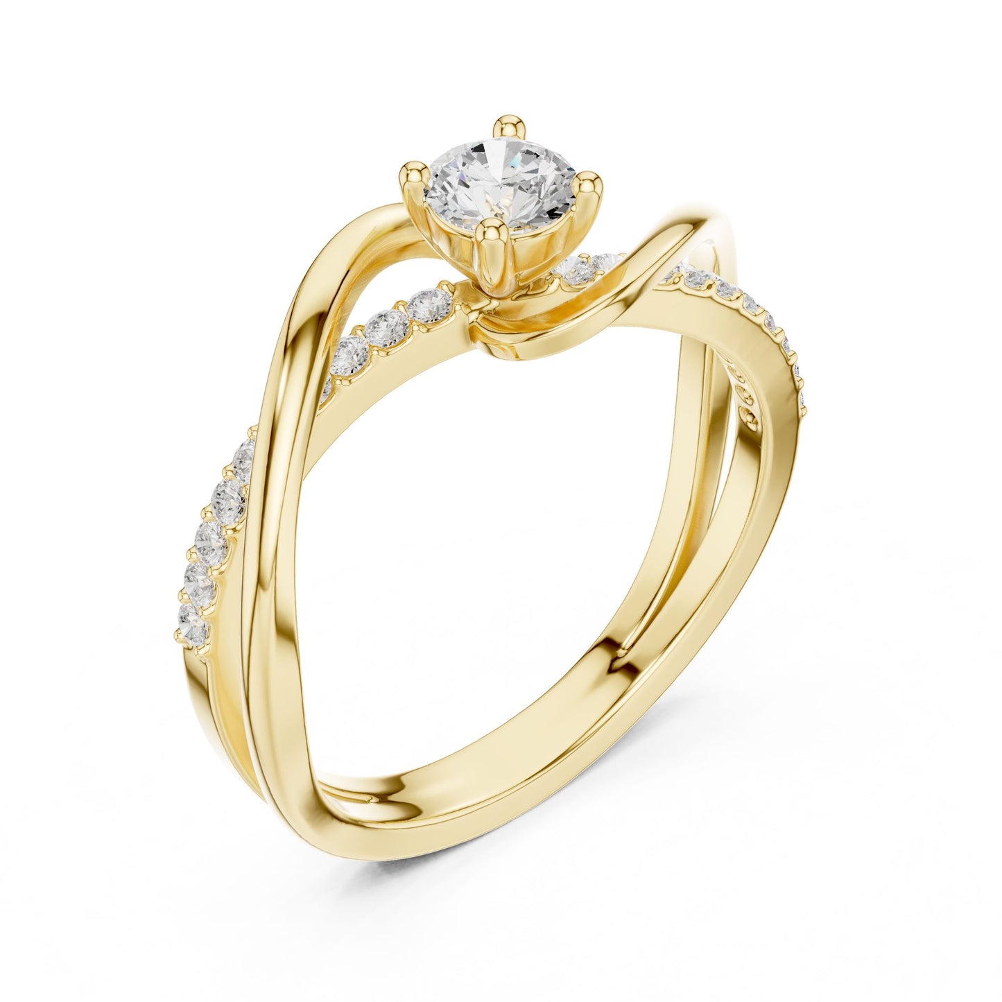 Women's Round Lab Grown Diamond Bypass Ring