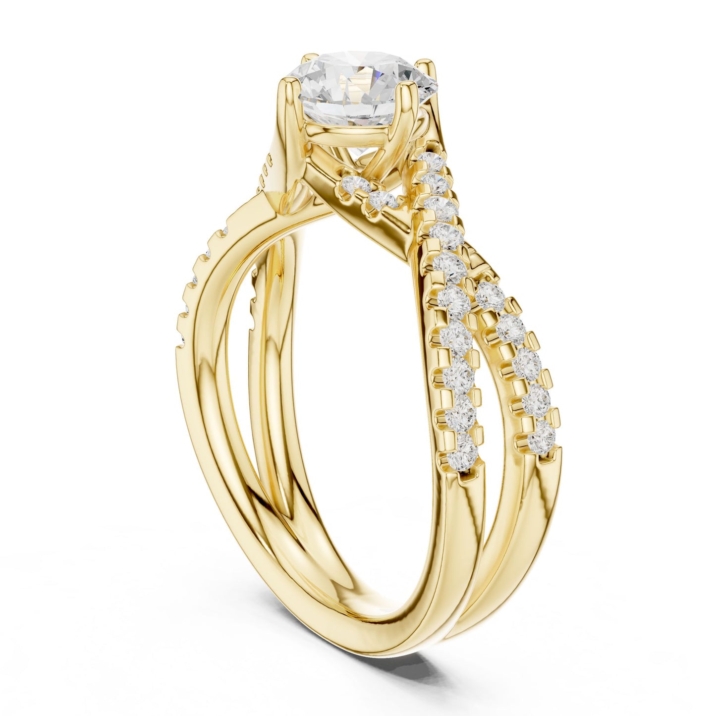 Round Lab Grown Diamond Bypass Engagement Ring