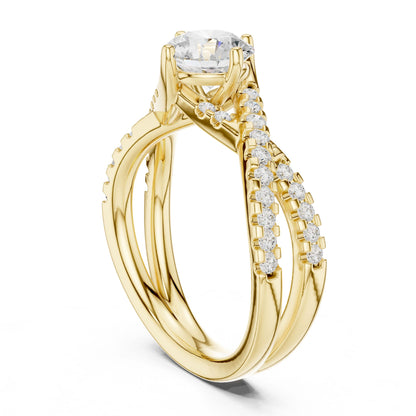 Round Lab Grown Diamond Bypass Engagement Ring