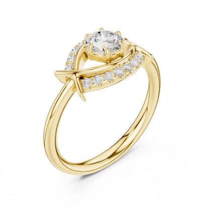 Round Lab Grown Diamond Bypass Engagement Ring