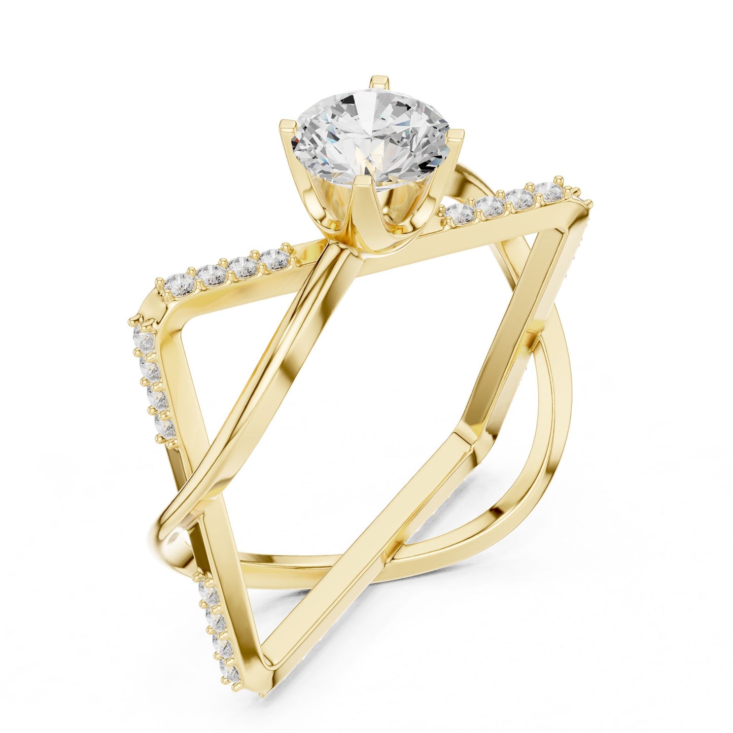 Women's Round Lab Grown Diamond Bypass Ring