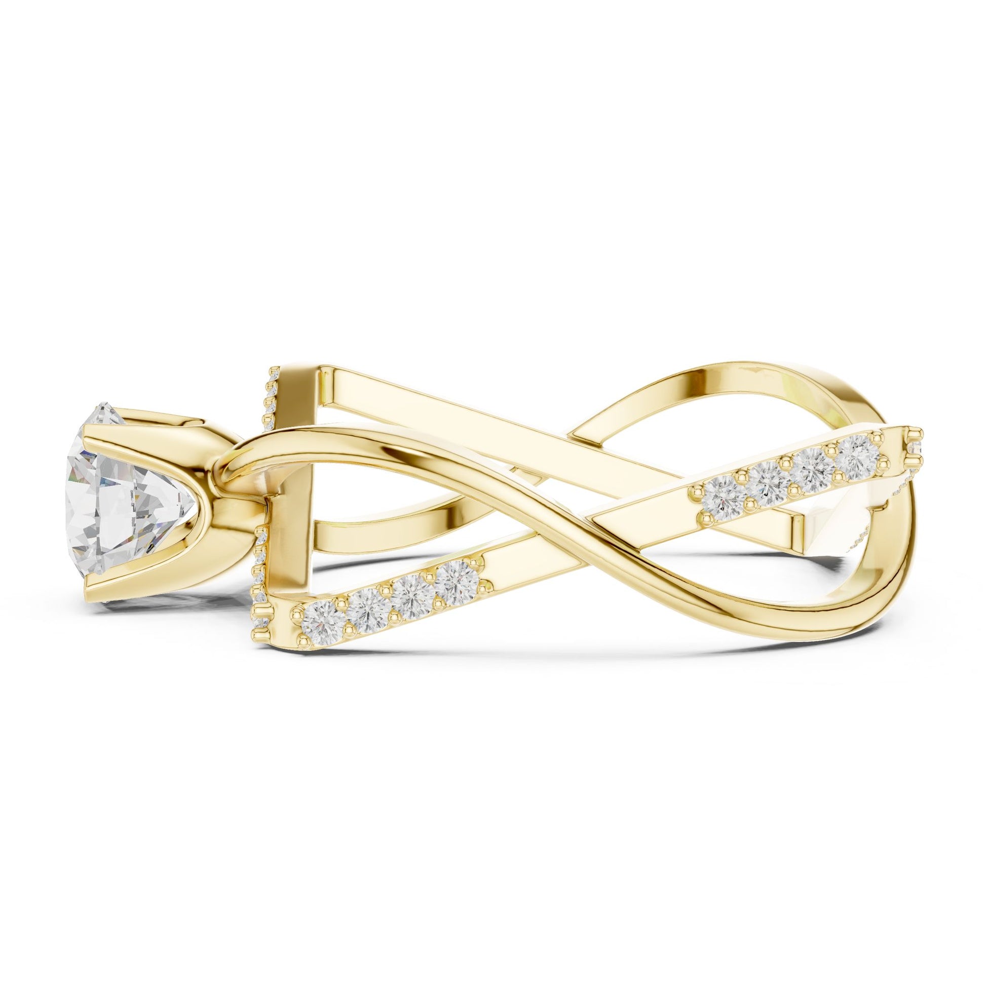 Women's Round Lab Grown Diamond Bypass Ring