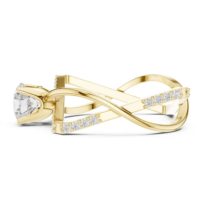 Women's Round Lab Grown Diamond Bypass Ring