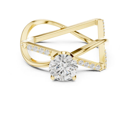 Women's Round Lab Grown Diamond Bypass Ring