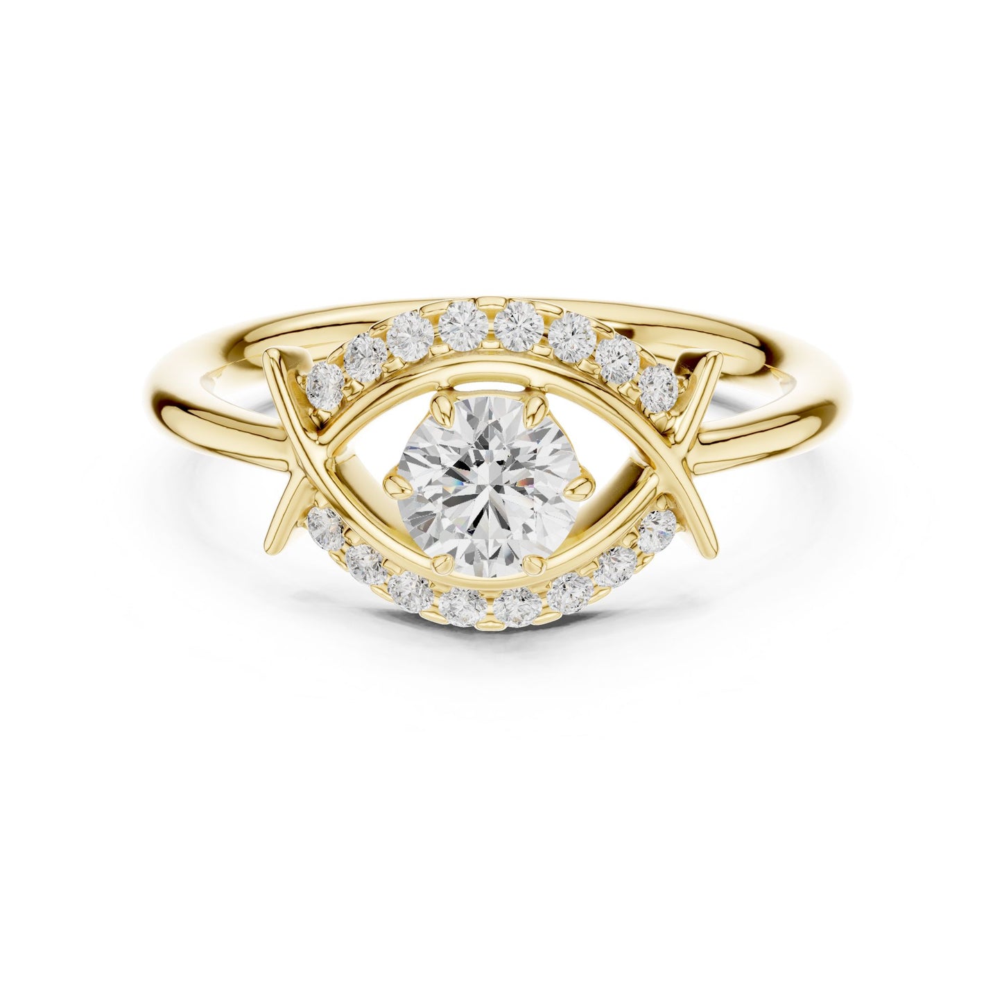 Round Lab Grown Diamond Bypass Engagement Ring