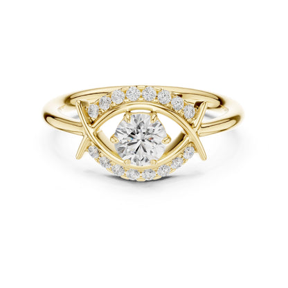 Round Lab Grown Diamond Bypass Engagement Ring