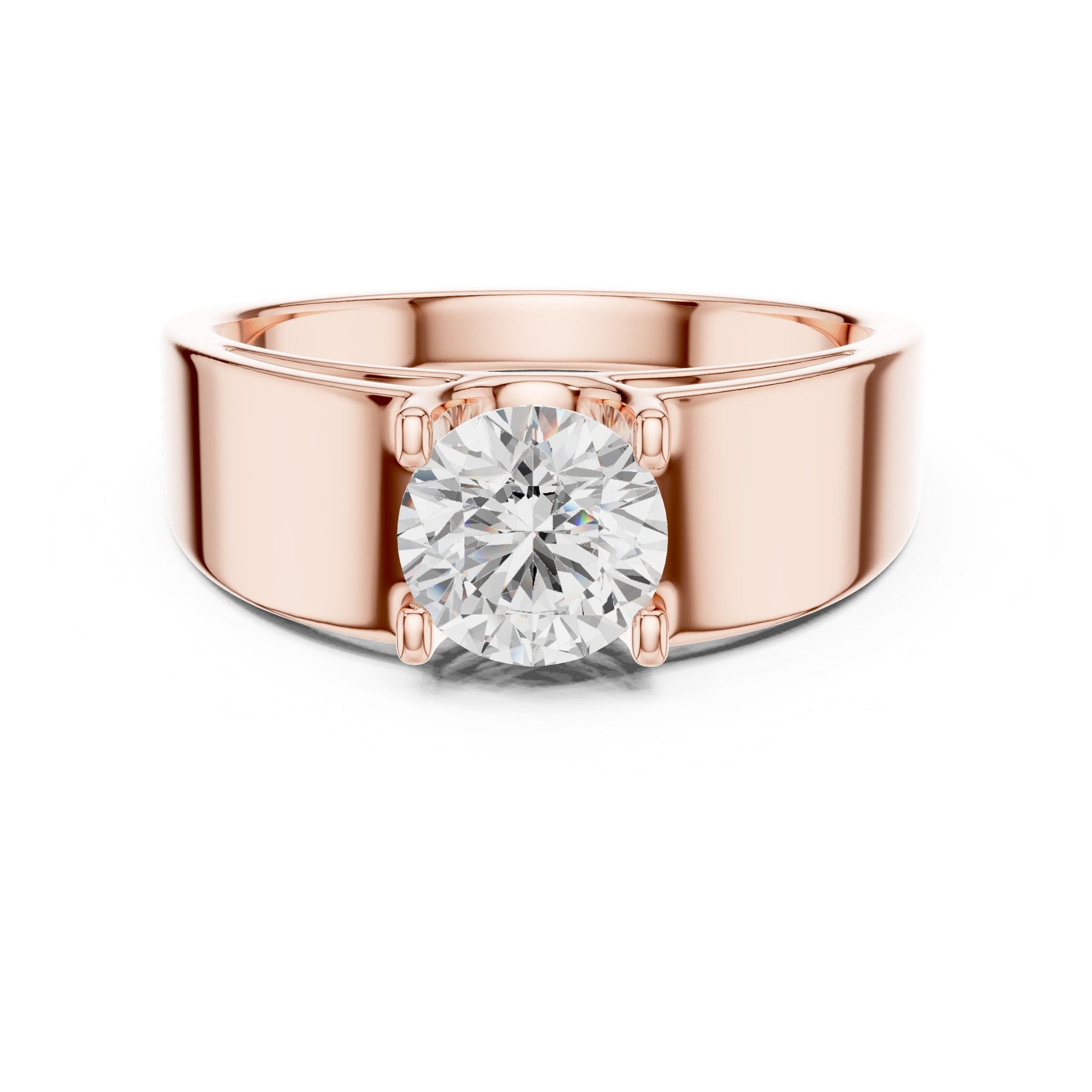 Men's Round Lab Grown Diamond Cathedral Ring