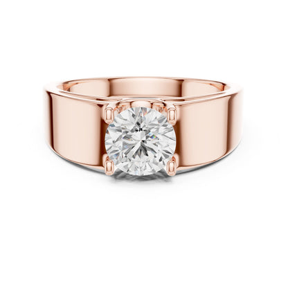 Men's Round Lab Grown Diamond Cathedral Ring