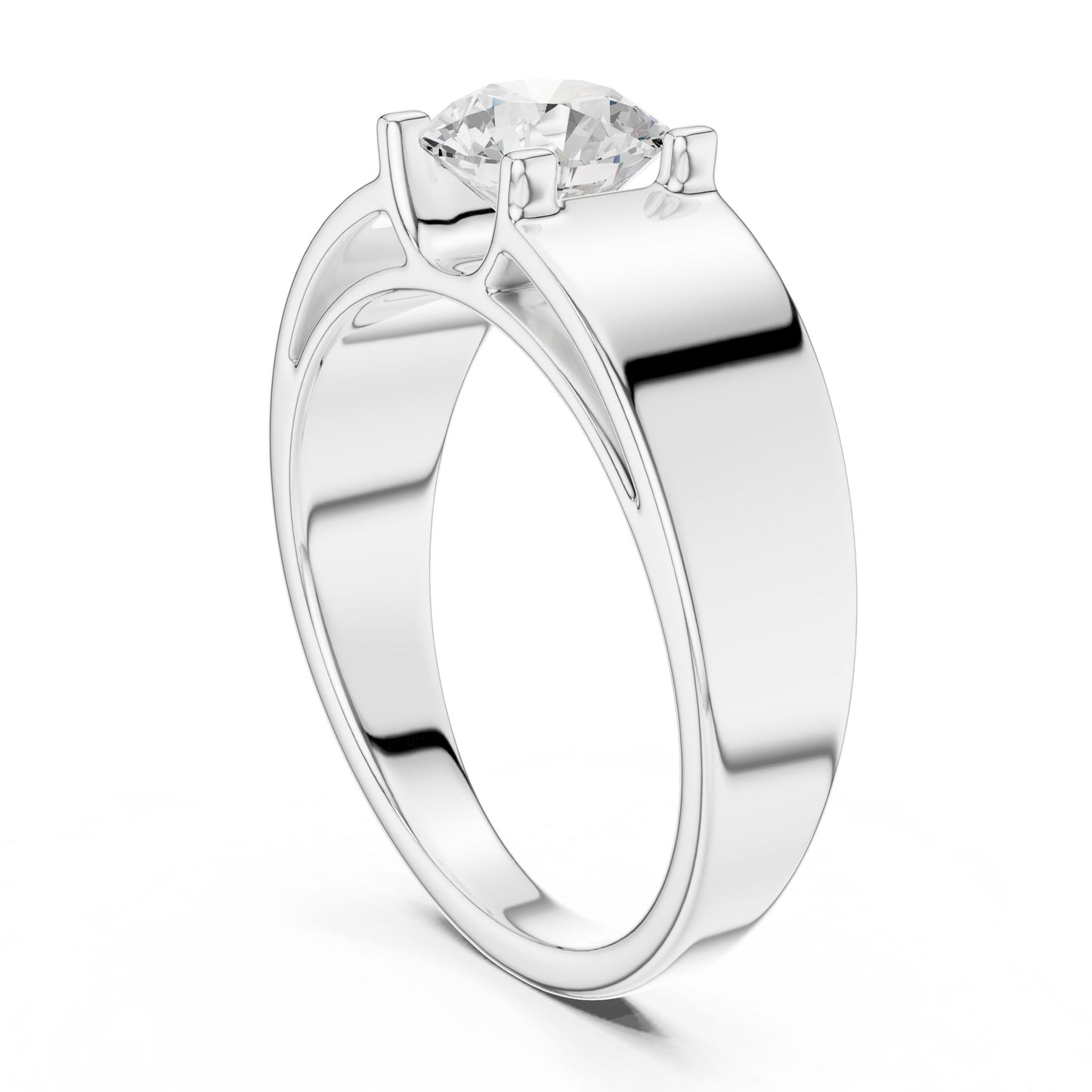 Men's Round Lab Grown Diamond Cathedral Ring