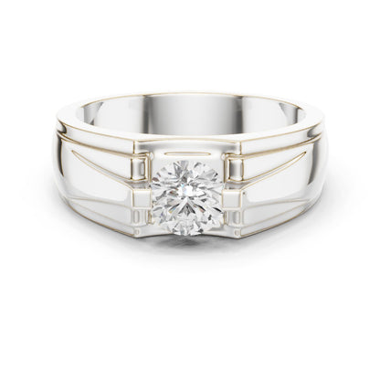 Men's Round Lab Grown Diamond Cathedral Ring