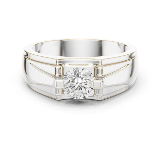 Men's Round Lab Grown Diamond Cathedral Ring