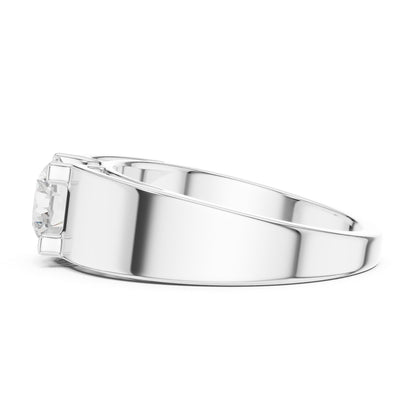 Men's Round Lab Grown Diamond Cathedral Ring