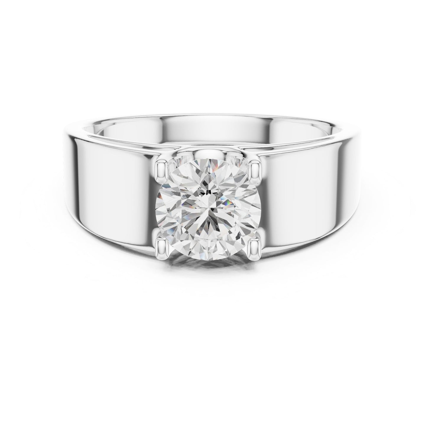 Men's Round Lab Grown Diamond Cathedral Ring