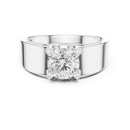 Men's Round Lab Grown Diamond Cathedral Ring