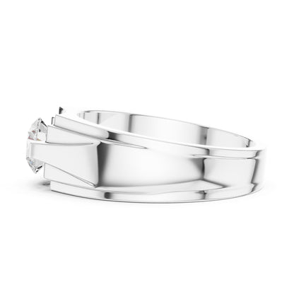 Men's Round Lab Grown Diamond Cathedral Ring
