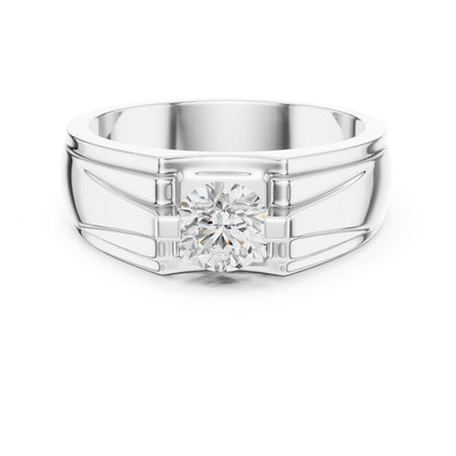 Men's Round Lab Grown Diamond Cathedral Ring