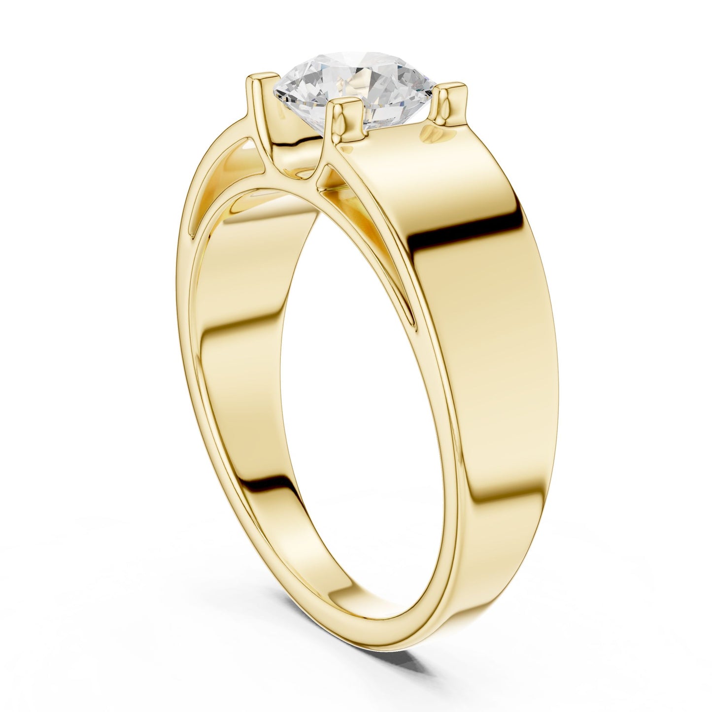 Men's Round Lab Grown Diamond Cathedral Ring