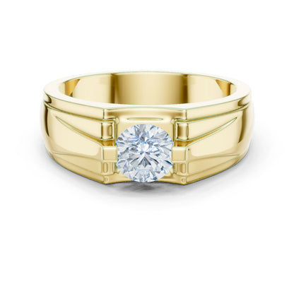 Men's Round Lab Grown Diamond Cathedral Ring