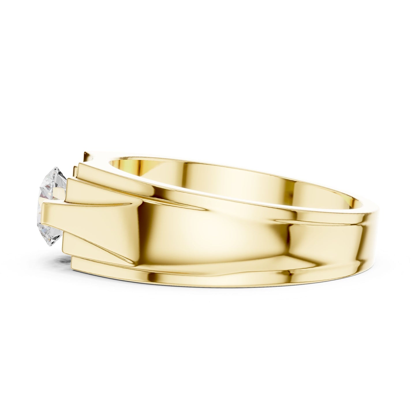 Men's Round Lab Grown Diamond Cathedral Ring