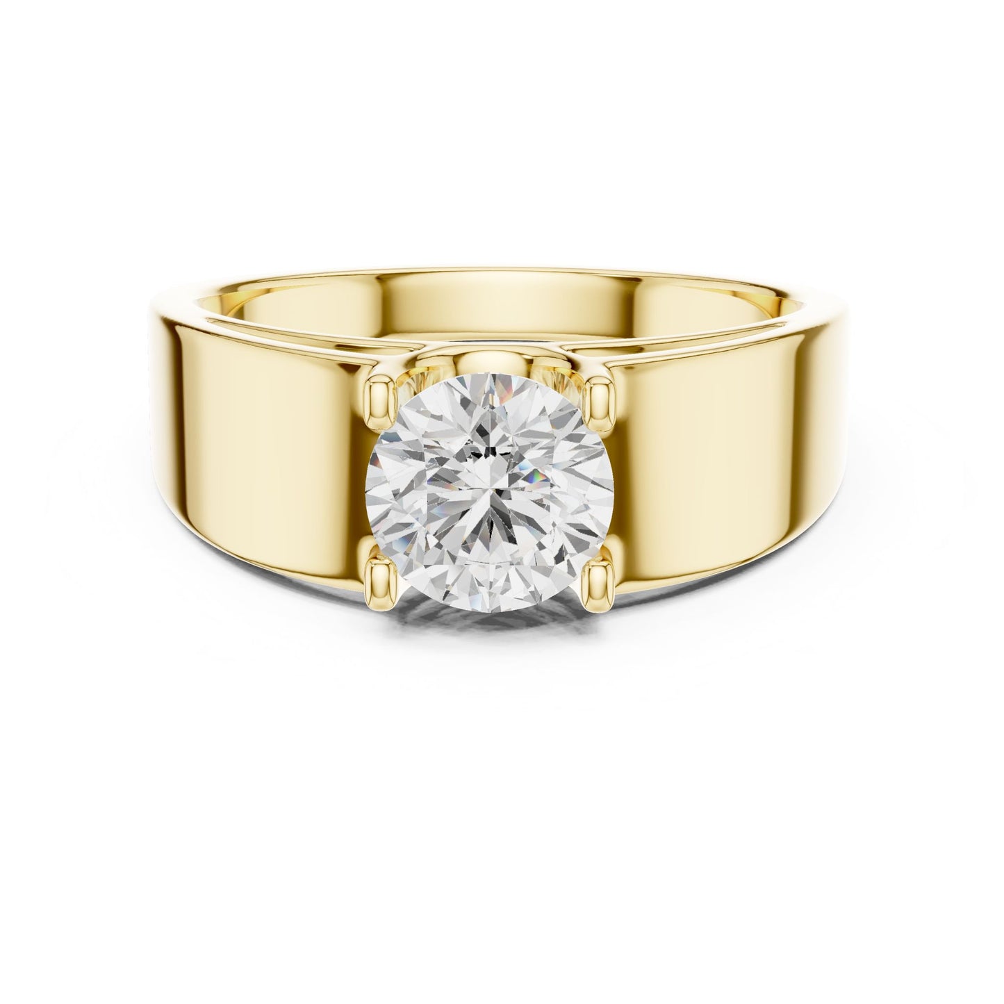 Men's Round Lab Grown Diamond Cathedral Ring