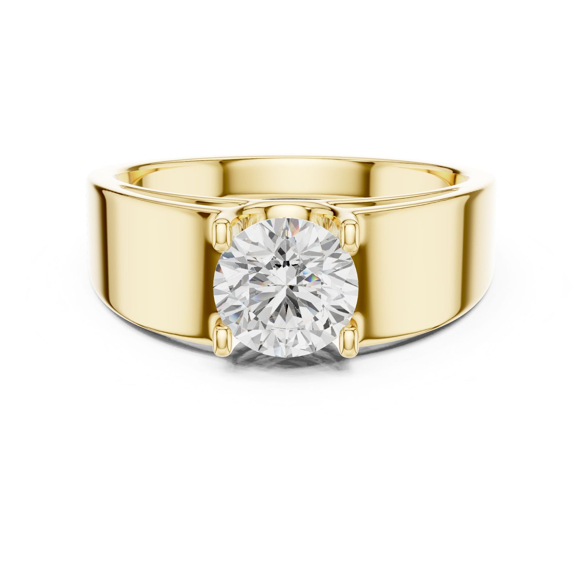 Men's Round Lab Grown Diamond Cathedral Ring