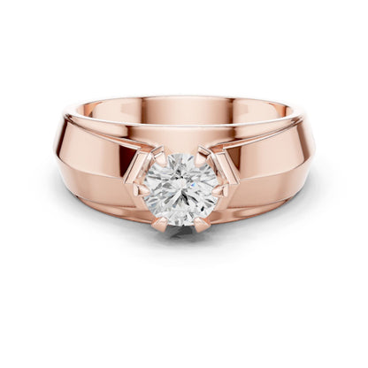 Men's Round Lab Grown Diamond Cathedral Ring