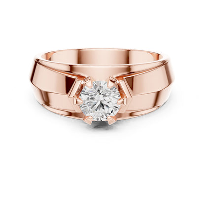 Men's Round Lab Grown Diamond Cathedral Ring